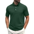 thumbnail image 1 of Mens Polo Golf Shirts with Pocket Cooling Performance Moisture Wicking Polo Shirts Dark Green XXXL, 1 of 5