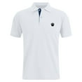 thumbnail image 1 of Mens Polo Shirt Business Breathable Slim Fit Short Sleeve Tops Button Up Collared Performance Golf Casual Mens Shirts White S, 1 of 5