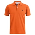 thumbnail image 1 of Mens Polo Shirt Golf Casual Slim Fit Short Sleeve Button Up Collared Tops Summer Moisture Wicking Performance Mens Shirts Orange XXXXXXL, 1 of 4