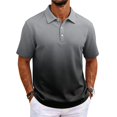 thumbnail image 1 of Mens Polo Shirt Gradient Short Sleeve Stretch Cotton Shirt Casual Versatile BreathableTop, S, 1 of 6