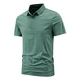 thumbnail image 1 of Mens Polo Shirt Ice Silk Smoothing Comfortable Button Collared Short Sleeve Top Casual Summer Lightweight Mens Dress Shirts, 1 of 4