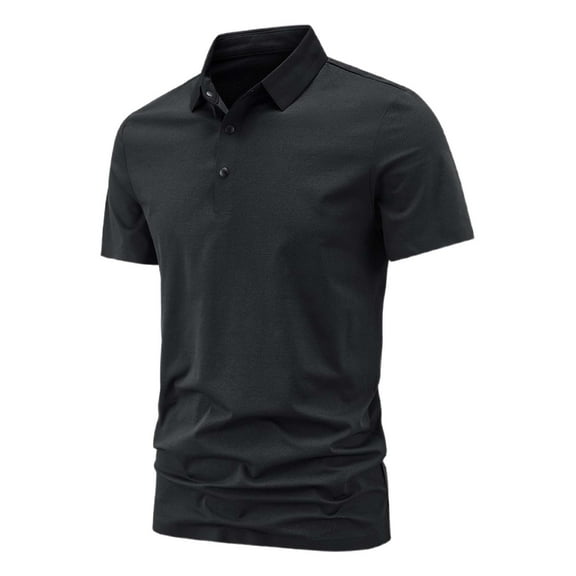 Mens Polo Shirt Ice Silk Smoothing Comfortable Button Collared Short Sleeve Top Casual Summer Lightweight Mens T-Shirts
