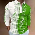 thumbnail image 1 of Mens Polo Shirt Lapel Collar Half Zipper Short Sleeve Solid Tshirts Comfortable Loose Fit Stylish Casual Fall Tops Green 3XL, 1 of 4