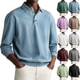 thumbnail image 1 of Mens Polo Shirt Long Sleeve Collared Pullover Sweatshirt for Men Casual Loose Fit Button Henley Style T Shirt Fall Work Outfits, 1 of 4