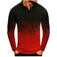 thumbnail image 1 of Mens Polo Shirt Long Sleeve Tops Red Xxxl, 1 of 4