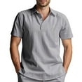 thumbnail image 1 of Mens Polo Shirt Oversized Casual Loose Fit Button Down Collared Short Sleeve Tops Summer Shirts for Men, 1 of 9
