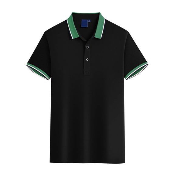 Mens Polo Shirt Pique Short Sleeve Button Lapel Solid Color Shirt Mens Clothing,OTHER,3XL
