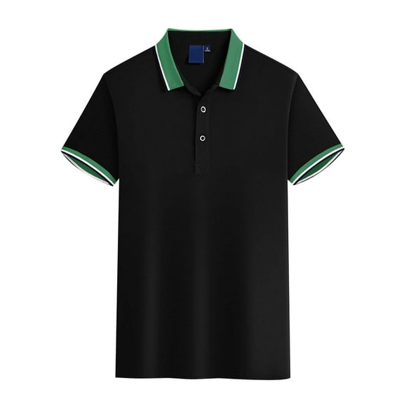 Mens Polo Shirt Pique Short Sleeve Button Lapel Solid Color Shirt Mens Clothing,OTHER,L