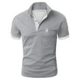 thumbnail image 1 of Mens Polo Shirt Regular Golf Deer Printed Loose Business Tops Short Sleeved Button Up Collared Casual Shirts for Men Light Gray XL, 1 of 3