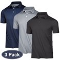 thumbnail image 1 of Mens Polo Shirt Short Sleeve 3 Pack Casual Polo t Shirts Solid Collared Shirts Black Gray Navy XXL, 1 of 11