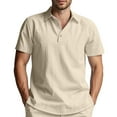 thumbnail image 1 of Mens Polo Shirt Solid Color Loose Fit Button Down Collar Short Sleeve Tops Summer Comfortable Basic Mens Shirts, 1 of 9