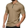 thumbnail image 1 of Mens Polo Shirt Summer Zipper Collared Short Sleeve Tops Comfortable Stretch Sport Moisture Wicking Shirts for Men, 1 of 9