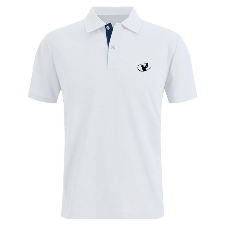 Mens Polo Shirt Work Business Slim Fit Short Sleeve Golf Casual