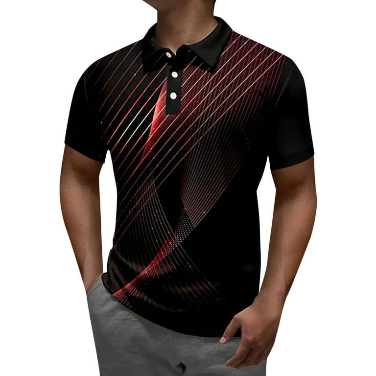 Mens Polo Shirts 2024 Classic Button Casual Classic Lightweight Short Sleeve Golf Collared Classic Fit Business Men s Golf Polo Shirt Formal Everyday Going Out Walmart