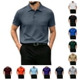 thumbnail image 1 of Mens Polo Shirts Casual Short Sleeve Performance Shirts Summer Golf Polo Shirt with Pocket, Moisture Wicking Dark Gray L, 1 of 6