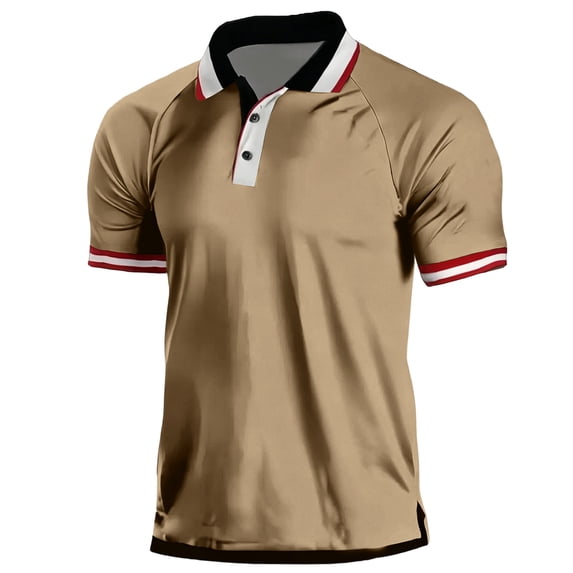 Mens Polo Shirts Contrast Ribbed Collar Men'S Polo Shirts Racing Wrinkle-Resistant Polo Shirts For Men Breathable Summer