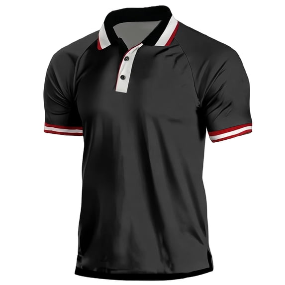 Mens Polo Shirts Contrast Ribbed Collar Men'S Polo Shirts Racing Wrinkle-Resistant Polo Shirts For Men Breathable Summer