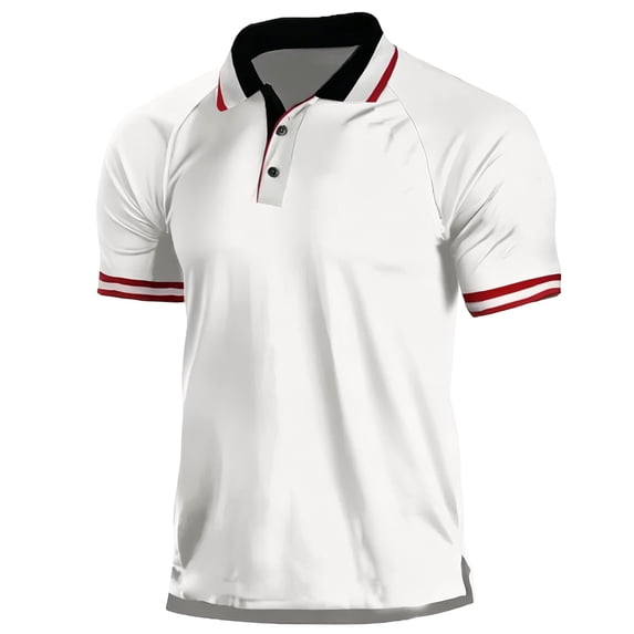 Mens Polo Shirts Contrast Ribbed Collar Men'S Polo Shirts Racing Wrinkle-Resistant Polo Shirts For Men Breathable Summer