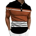 thumbnail image 1 of Mens Polo Shirts Cotton Solid Color Lapel Performance Athletic Short Sleeve Relaxed Fit Stretch Performance Golf Shirt Training Clothes Sports Orange, XXL, 1 of 4