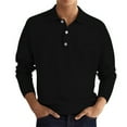 thumbnail image 1 of Mens Polo Shirts Fashion Casual Simple Solid Color Button Long Sleeve Top Activewear, 1 of 3
