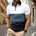 thumbnail image 1 of Mens Polo Shirts Fashionable And Comfortable Casual Outdoor Color Blocked Streetwear, 1 of 4