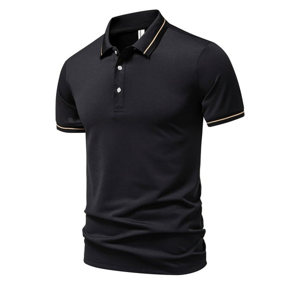 Mens Polo Shirts Golf Permance Moisture Wicking Classic Button Up Collared Tops Short Sleeve Loose Fit Solid Color Mens Dress Shirts Grey XXXL