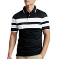 thumbnail image 1 of Mens Polo Shirts Golf Short Sleeve Stripe Sports Casual Business Tops Comfortable Summer Breathable Shirts for Men, 1 of 5