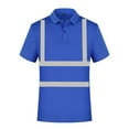 thumbnail image 1 of Mens Polo Shirts High Visibility Reflective Short Sleeve Pullover Tops Summer Golf Shirts Blue XXXXL, 1 of 3