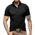 thumbnail image 1 of Mens Polo Shirts Male Spring Summer Cotton Short Sleeve Button Pocket Collar Solid Color Sports Daily-Wear, 1 of 4