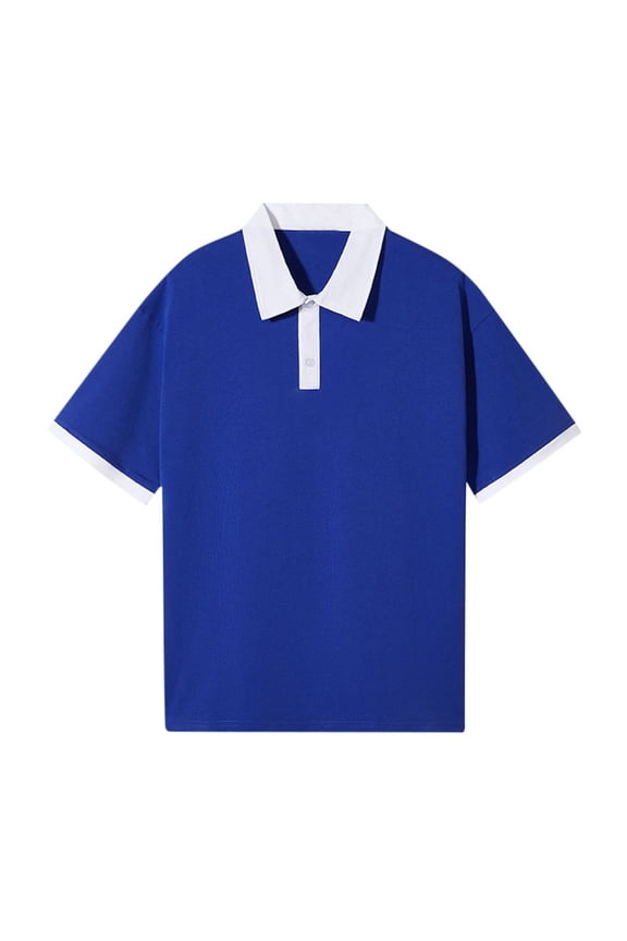 Mens Polo Shirts Off Shoulder Loose Short Sleeve Lapel Ironing Men'S Clothing