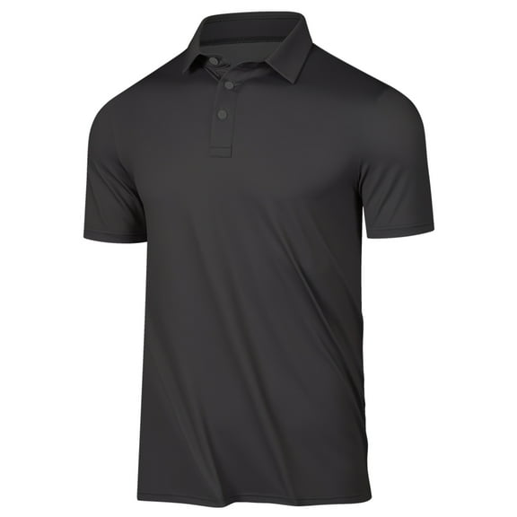 Mens Polo Shirts Short Sleeve Black Shirt for Men Breathable Collared Polo t Shirts L