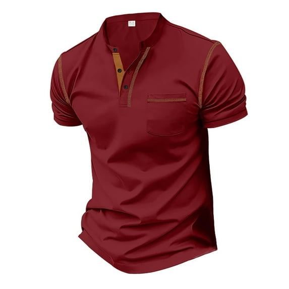 Mens Polo Shirts Short Sleeve Button Collar T Shirt V-Neck Athletic T- Shirts Short Sleeve Stretch Slim Fit Lapel Collar Golf Shirt Outdoor Sports Daily , M