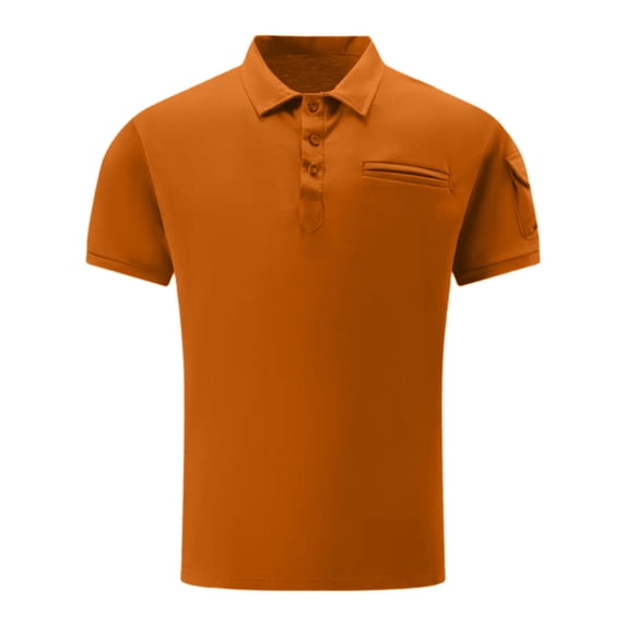 Mens Polo Shirts Short Sleeve Button Tees Shirts Slim Fit Red TShirt Men