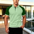 thumbnail image 1 of Mens Polo Shirts Short Sleeve Button Up Slim Fit Summer Shirt Light Green Casual Polos for Man, 1 of 4