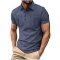 thumbnail image 1 of Mens Polo Shirts Short Sleeve Casual Cotton Golf Shirts Classic Button Polo T-Shirt with Pockets, 1 of 7