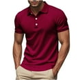 thumbnail image 1 of Mens Polo Shirts Short Sleeve Casual Retro Summer T-Shirts Soft Knitted Classic Polo Tees, 1 of 8