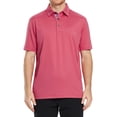 thumbnail image 1 of SYLCLEG Mens Polo Shirts Short Sleeve Casual Solid Stylish Dry Fit Performance Designed Collared Golf Polo Shirts for Men,Cranberry,XXXL, 1 of 7