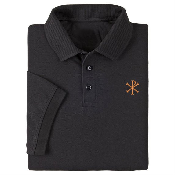 Mens Polo Shirts Short Sleeve Chi Rho Christian Embroidered Casual Polo Shirts