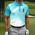 thumbnail image 1 of Mens Polo Shirts Short Sleeve Color Block Lapel Collar Button Pullover Tops Moisture Wicking Regular Fit Golf T-Shirts Breathable Summer Blouses Shirt Tees Casual Work Sports Sky Blue XXXL, 1 of 7