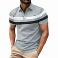 thumbnail image 1 of Mens Polo Shirts Short Sleeve Color Block T Shirt Summer Lightweight Casual Golf Shirts, 1 of 5