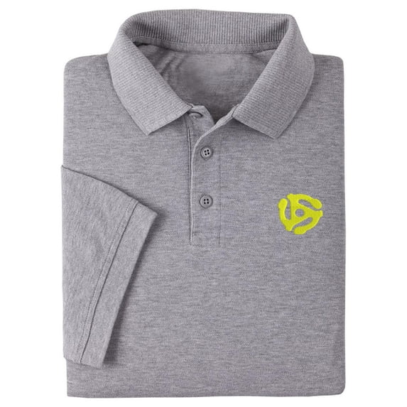 Mens Polo Shirts Short Sleeve DJ 45 RPM Adapter Embroidered Casual Polo Shirts
