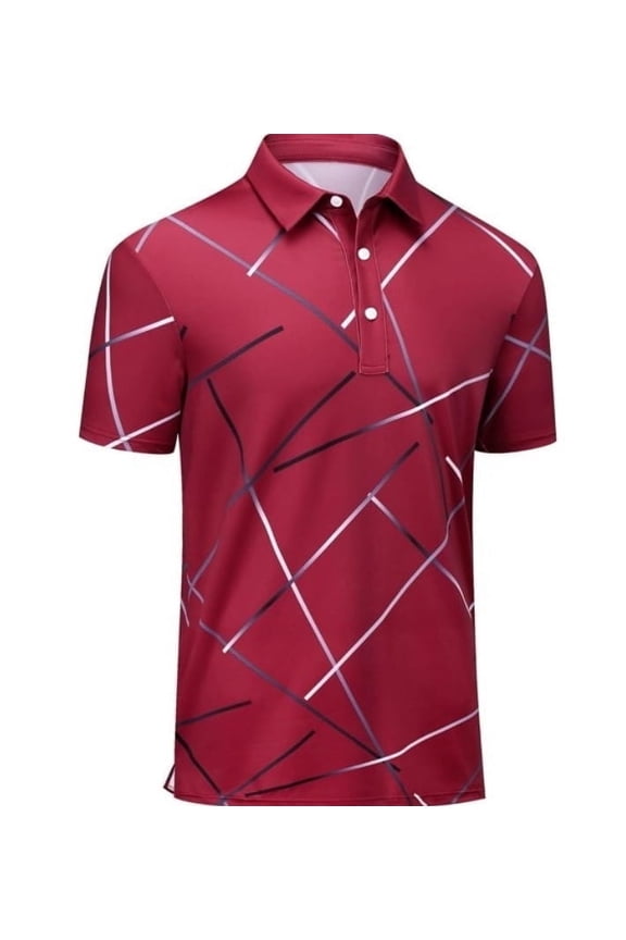 Mens Polo Shirts Short Sleeve Golf Shirts for Men Dry Fit Performance Polo Apparel Red M