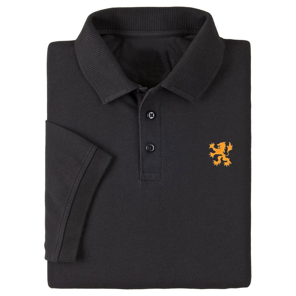 Mens Polo Shirts Short Sleeve Heraldic Lion Embroidered Casual