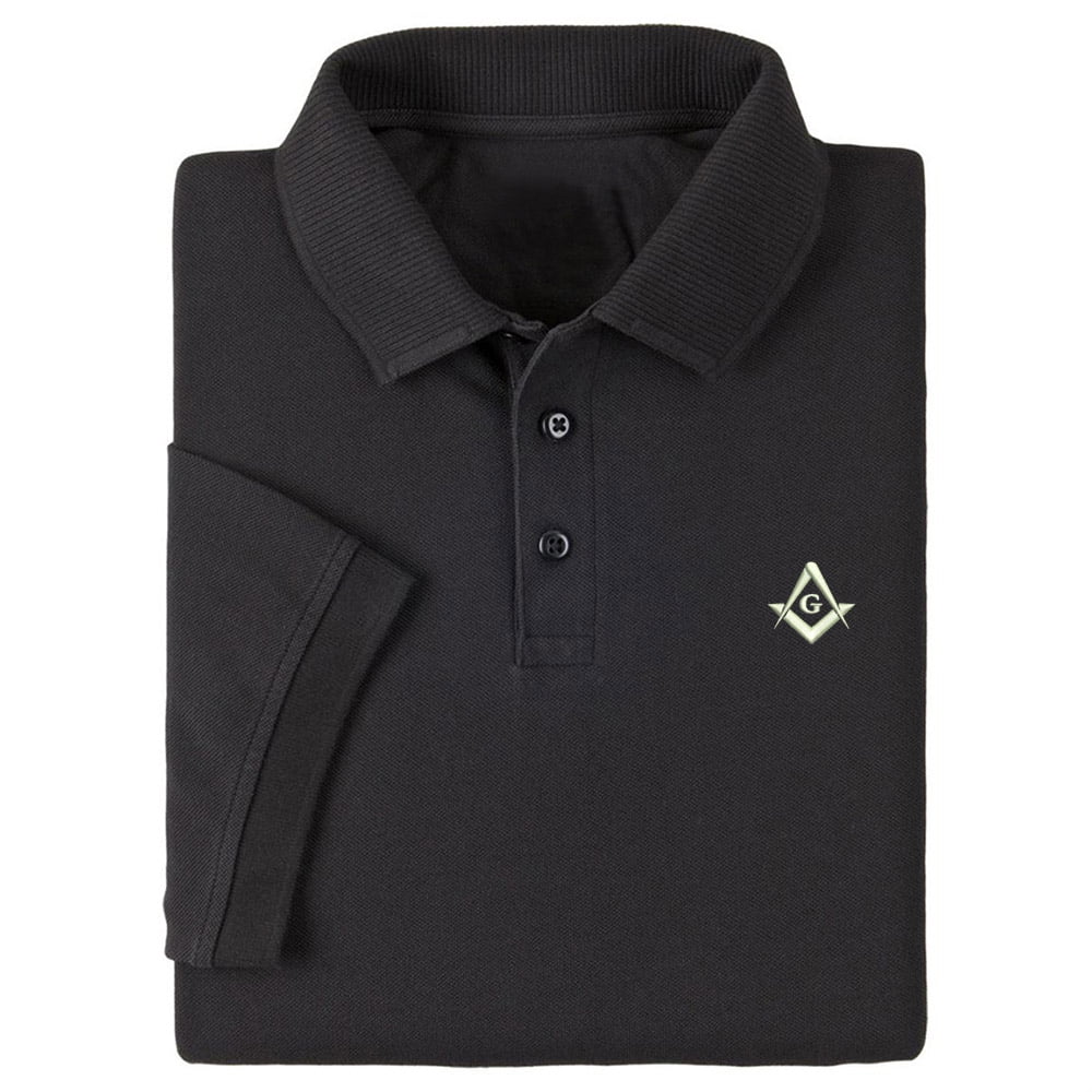 Mens Polo Shirts Short Sleeve Masonic Embroidered Casual Polo