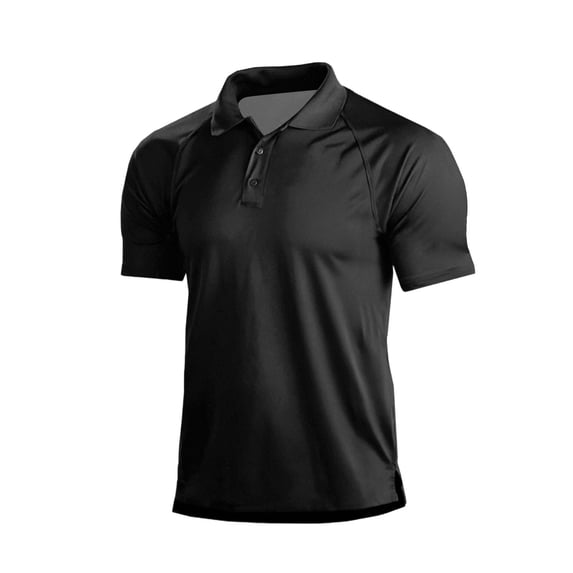 Mens Polo Shirts Short Sleeve Quick Dry Collared Shirt Lightweight Work Shirts with 3 Buttons M
