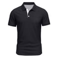 thumbnail image 1 of Mens Polo Shirts Short Sleeve Solid Color Golf Shirts for Men Casual Summer Classic Collar Shirts with Pocket, XL, 1 of 5