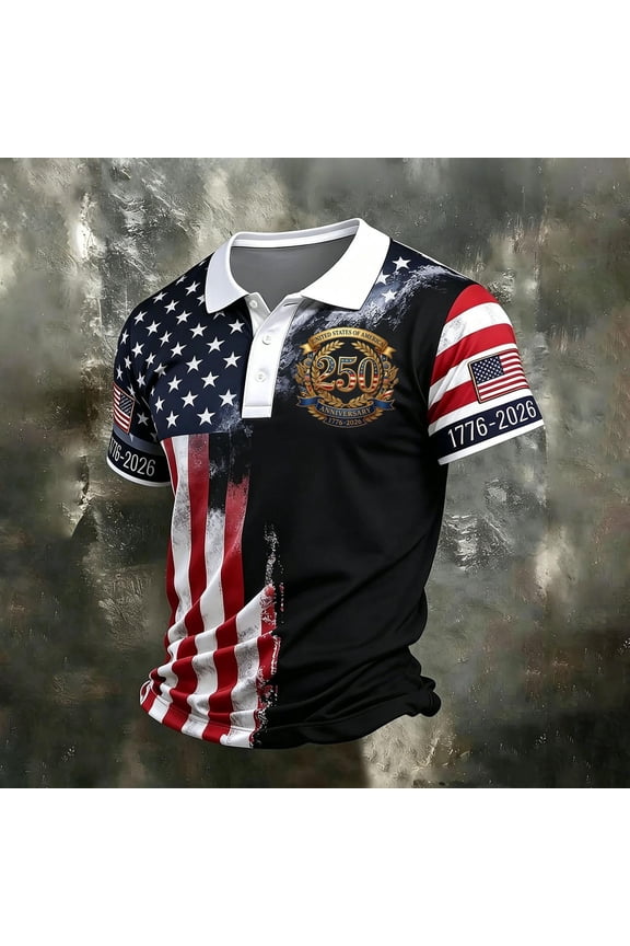 Mens Polo Shirts Short Sleeve Usa 250th Anniversary Jersey 1776 Flag 4th Of July Tshirt Funny Patriotic Shirts for Men Mens Usa Shirt Usa Tshirts Mens T-Shirts Graphic Tees Funny America Shirts