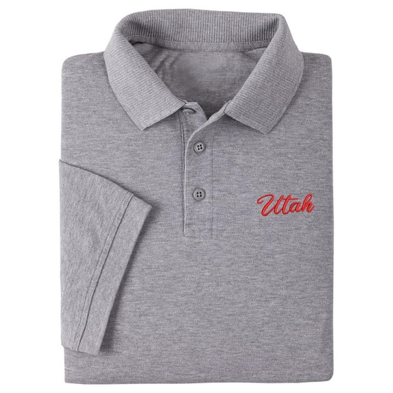 Mens Polo Shirts Short Sleeve Utah - UT Embroidered Casual Polo Shirts