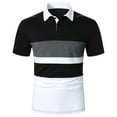 thumbnail image 1 of Mens Polo Shirts Short Sleeve Vintage Striped Big and Tall Polo T Shirts for Men Collared Shirt Regular Fit Golf Vacation Shirt, 1 of 4