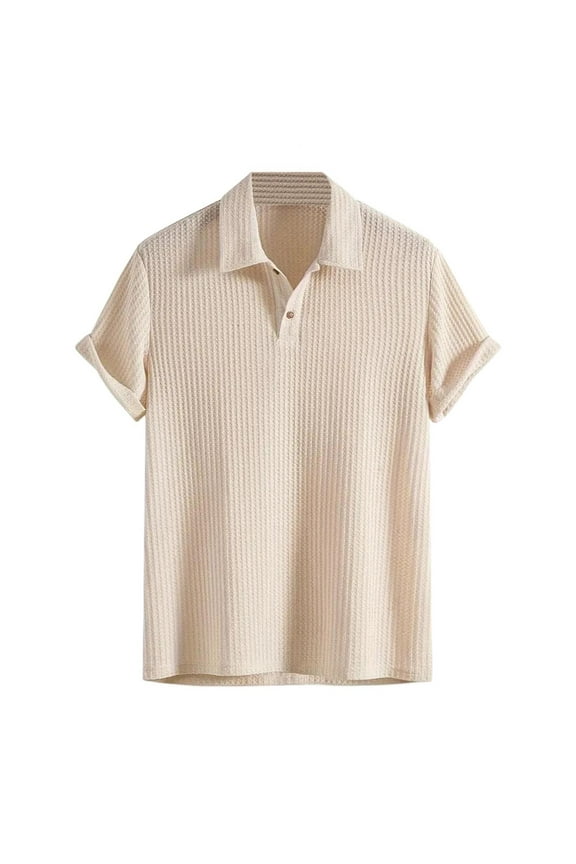 Mens Polo Shirts Solid Color Casual Fashion Trend Short Sleeve Lapel Button Men'S Clothing